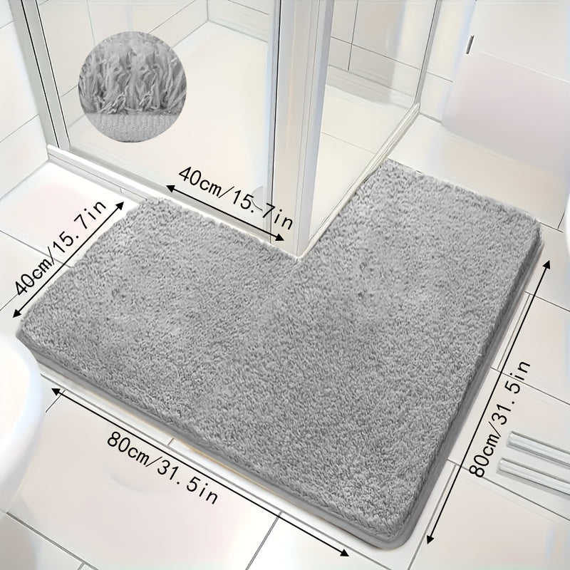 Alfombra de Baño en Forma de L – Antideslizante, Suave y Absorbente