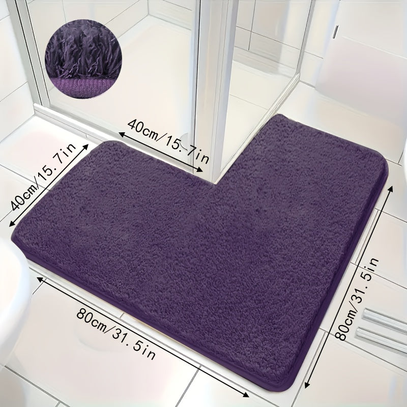 Alfombra de Baño en Forma de L – Antideslizante, Suave y Absorbente