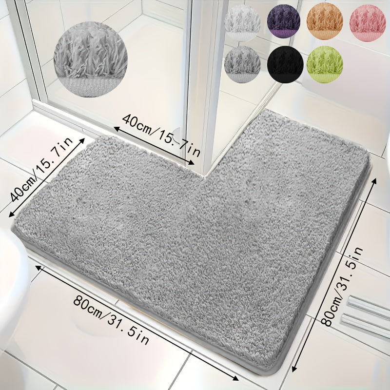 Alfombra de Baño en Forma de L – Antideslizante, Suave y Absorbente