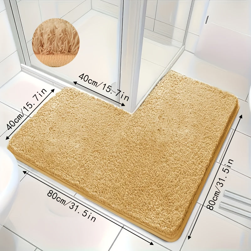 Alfombra de Baño en Forma de L – Antideslizante, Suave y Absorbente