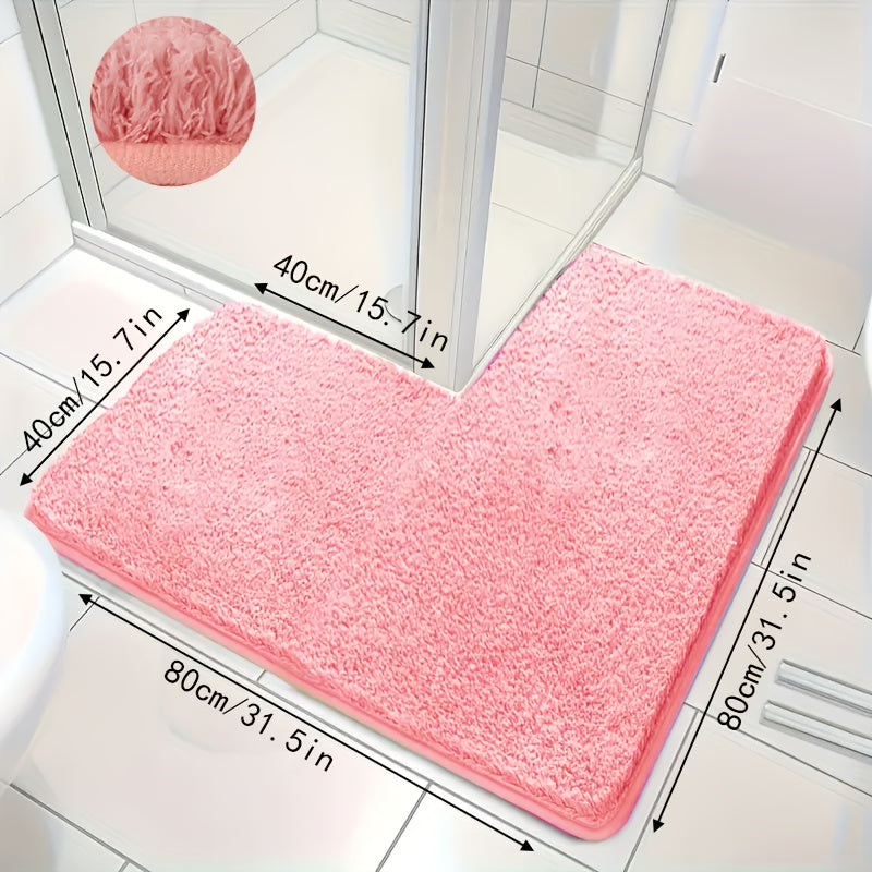 Alfombra de Baño en Forma de L – Antideslizante, Suave y Absorbente