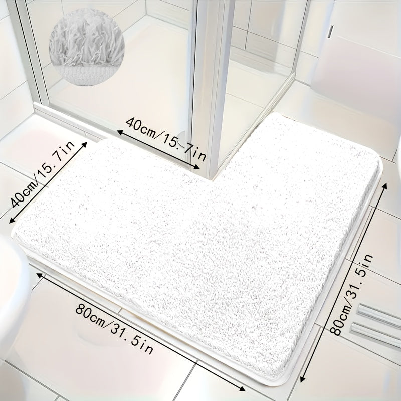 Alfombra de Baño en Forma de L – Antideslizante, Suave y Absorbente