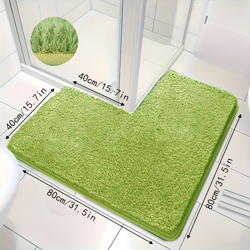 Alfombra de Baño en Forma de L – Antideslizante, Suave y Absorbente