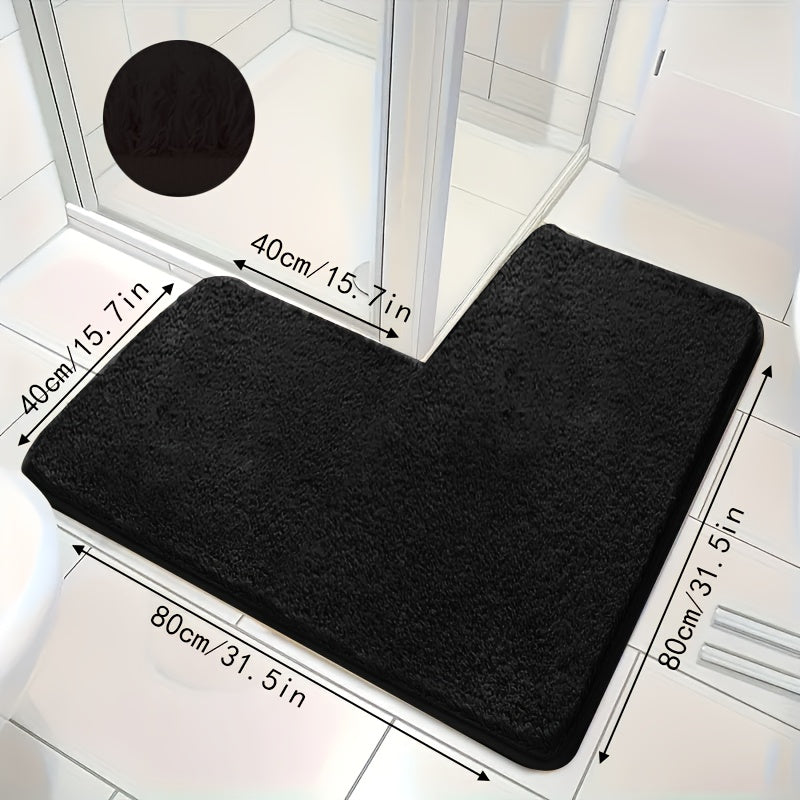 Alfombra de Baño en Forma de L – Antideslizante, Suave y Absorbente