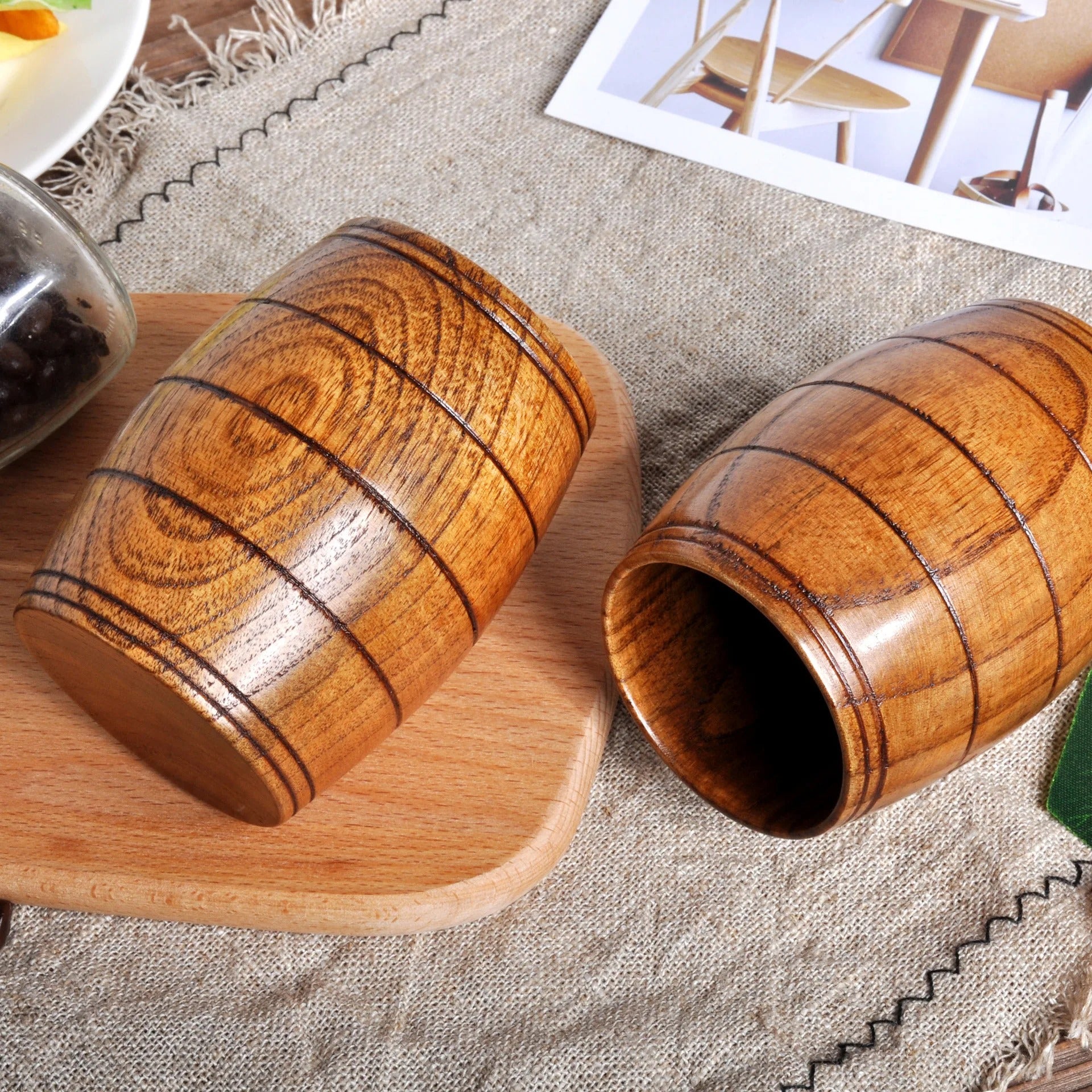 Vasos de Madera Estilo Barril – Rústicos y Elegantes