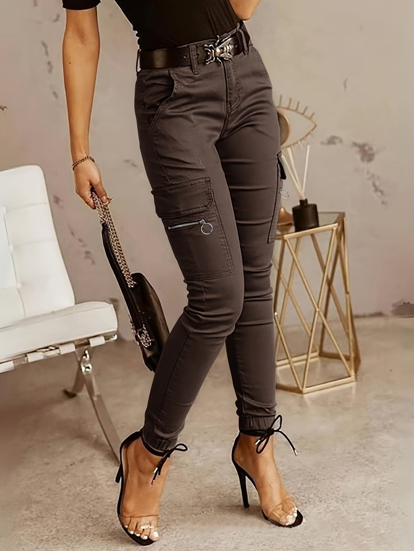 Pantalón Cargo Skinny Mujer