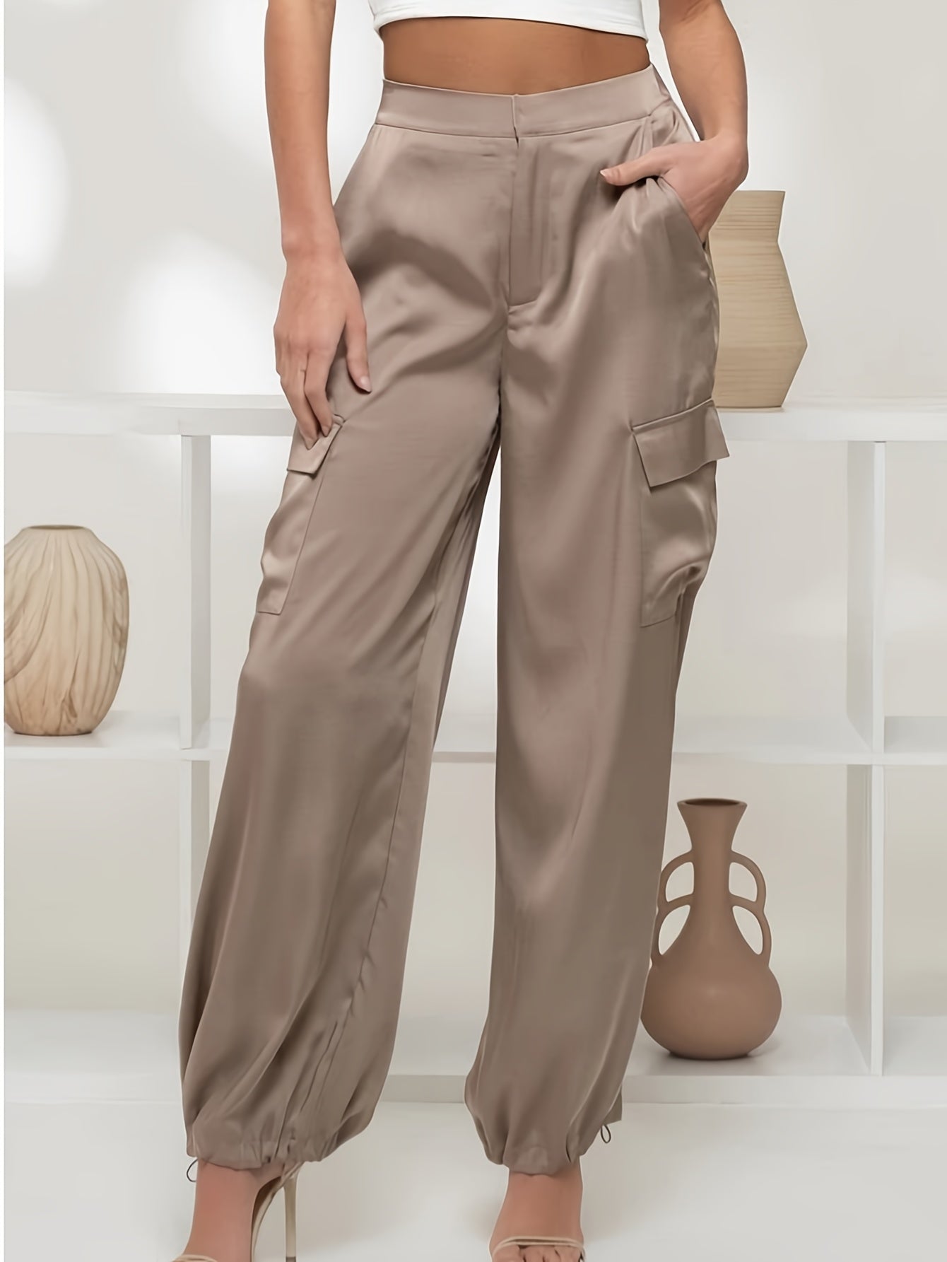 Pantalón Satinado Cargo Mujer