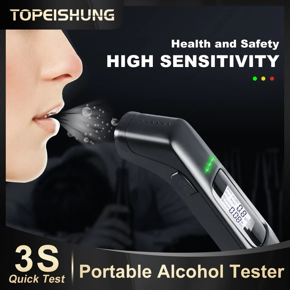 Alcoholímetro Portátil Digital – Prueba Rápida en 3 Segundos