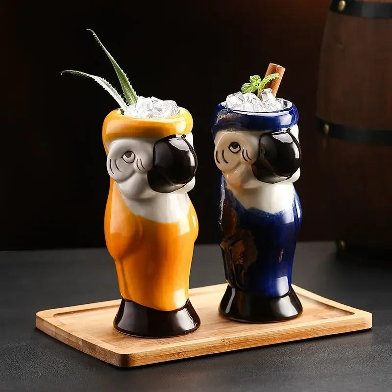 Vasos Tropicales con Forma de Loro