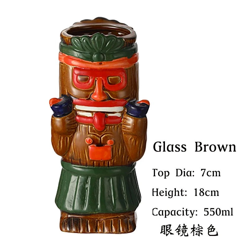 Vasos Tiki Cerámicos – Estilo Tribal Polinesio