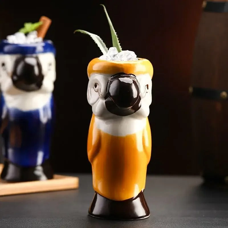 Vasos Tropicales con Forma de Loro